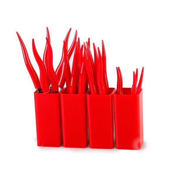 Sada 24 červených príborov so stojanom Vialli Design Ama-image-1