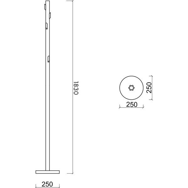 Béžový kovový vešiak ø 25x183 cm Yuko – noo.ma-image-3