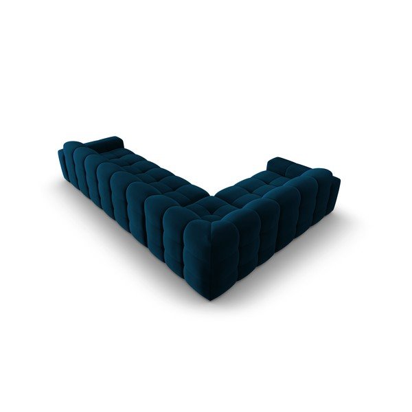 Tmavomodrá zamatová rohová pohovka (ľavý roh) Kendal - Micadoni Home-image-4