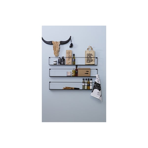 Čierna polica WOOOD Meert, dĺžka 100 cm-image-3