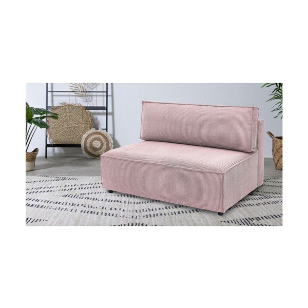 Svetloružový menčestrový modul pohovky (stredový diel) Nihad modular – Bobochic Paris-image-1