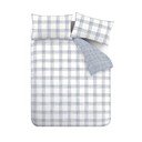 Bielo-modré bavlnené obliečky na dvojlôžko 200x200 cm Marlow Check – Bianca