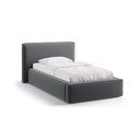 Sivá čalúnená jednolôžková posteľ s úložným priestorom s roštom 90x200 cm Jodie – Micadoni 