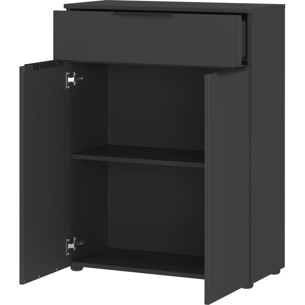 Antracitová vysoká závesná kúpeľňová skrinka 71x95 cm Crandon – Germania-image-3