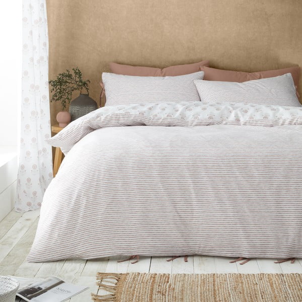 Biele obliečky na dvojlôžko 200x200 cm Woodblock Floral – Pineapple Elephant-image-2