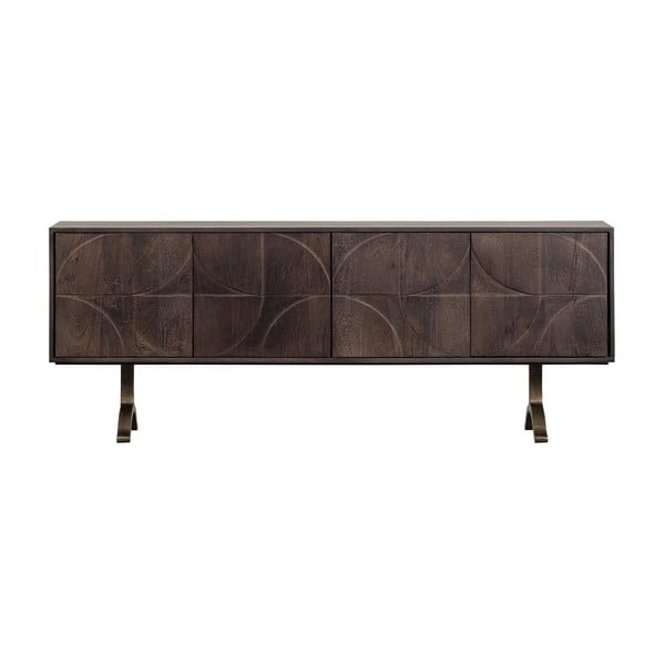 Tmavohnedý TV stolík z mangového dreva 180x70 cm Draw – BePureHome