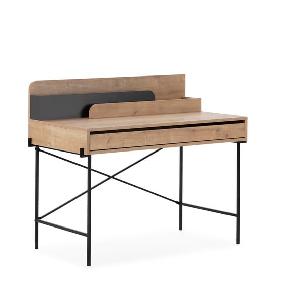 Pracovný stôl z dubového dreva so sekretárom 60x113 cm Lila – Marckeric-image-3