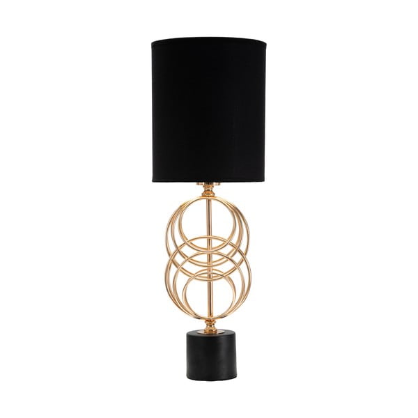 Čierna/v zlatej farbe stolová lampa s textilným tienidlom (výška  58,5 cm) Circly – Mauro Ferretti