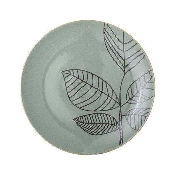 Zelený keramický plytký tanier Bloomingville Rio, ⌀ 22 cm