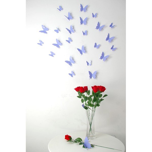 Sada 12 fialových 3D samolepiek Ambiance Butterflies-image-4