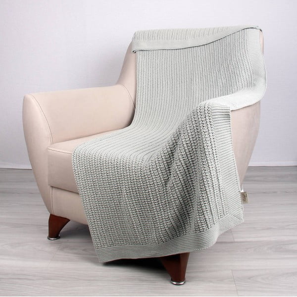 Mentolovomodrá bavlnená deka Homemania Clen, 170 × 130 cm