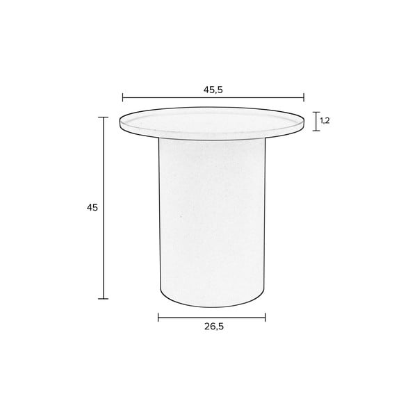 Kovový okrúhly odkladací stolík ø 45,5 cm Sverre – White Label-image-2