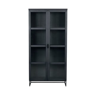 Čierna vitrína z dubového dreva 95x195 cm Everett - Rowico