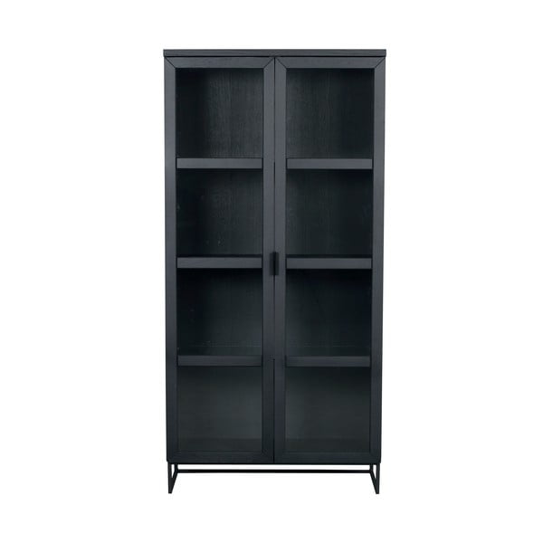 Čierna vitrína z dubového dreva 95x195 cm Everett - Rowico