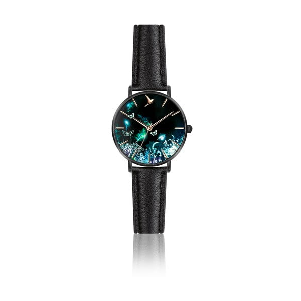 Dámske hodinky s čiernym remienkom z pravej kože Emily Westwood Dream