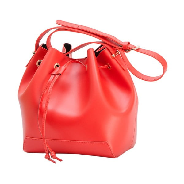 Červená kabelka z pravej kože Andrea Cardone Red Sparkle