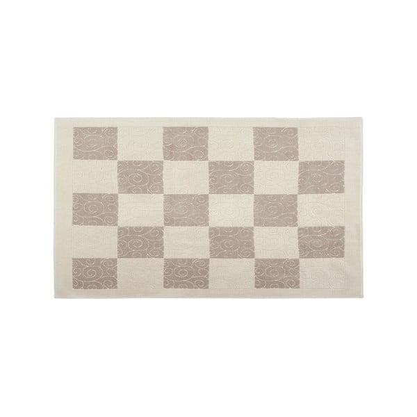 Krémový bavlnený koberec Check 80 × 150 cm