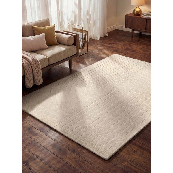 Krémovobiely ručne tkaný vlnený koberec 200x300 cm Arcura – Vikosa-image-1