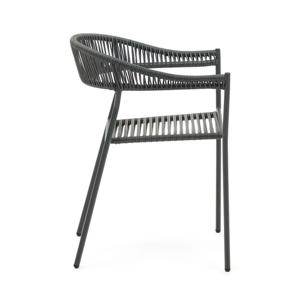 Sivé jedálenské stoličky z umelého ratanu v súprave 4 ks Futadera – Kave Home-image-2