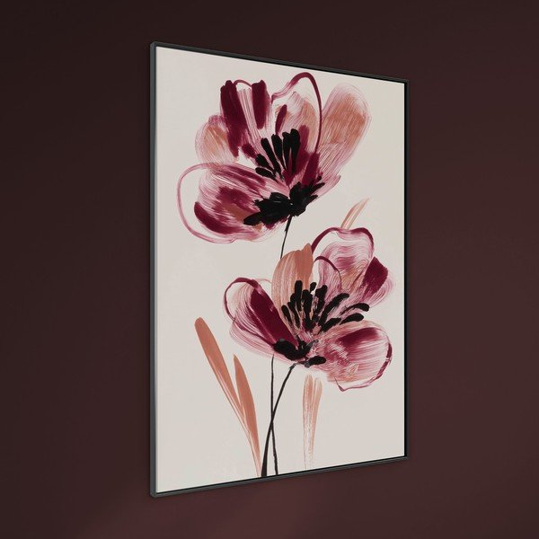 Tlačený obraz s rámom/na plátne 70x100 cm Burgundy Blooms – Styler-image-1