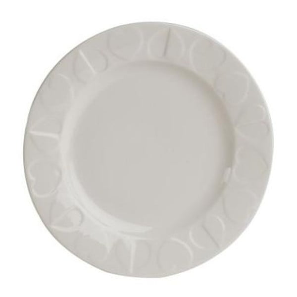 Biely keramický tanier Navigate Embossed