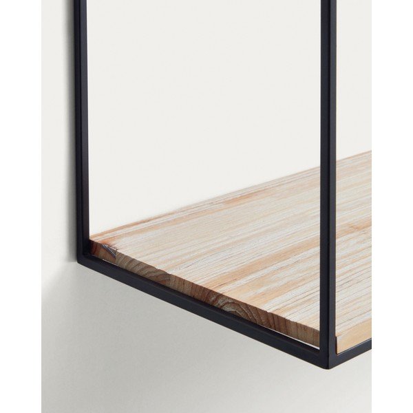 Čierna/v prírodnej farbe polica z jedlového dreva 90 cm Elisha – Kave Home-image-3