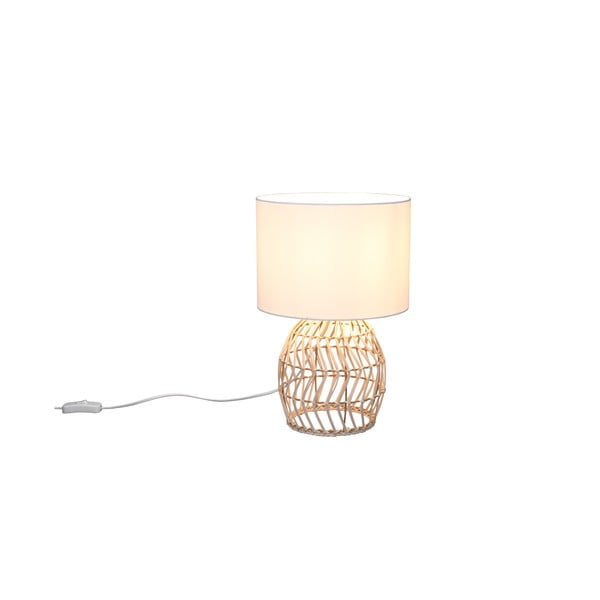 Stolová lampa v bielo-prírodnej farbe (výška 38 cm) Rike – Trio-image-3