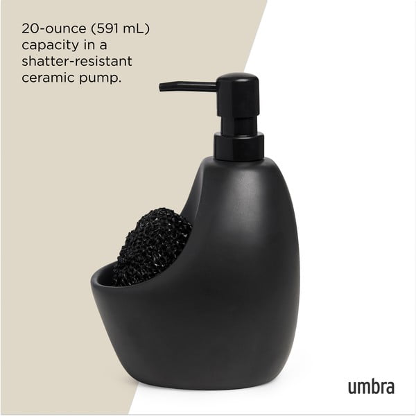 Čierny keramický dávkovač mydla 590 ml Joey – Umbra-image-3
