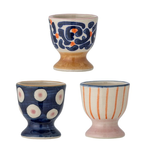 Stojančeky na vajíčka v súprave 3 ks z kameniny Eviaya – Bloomingville