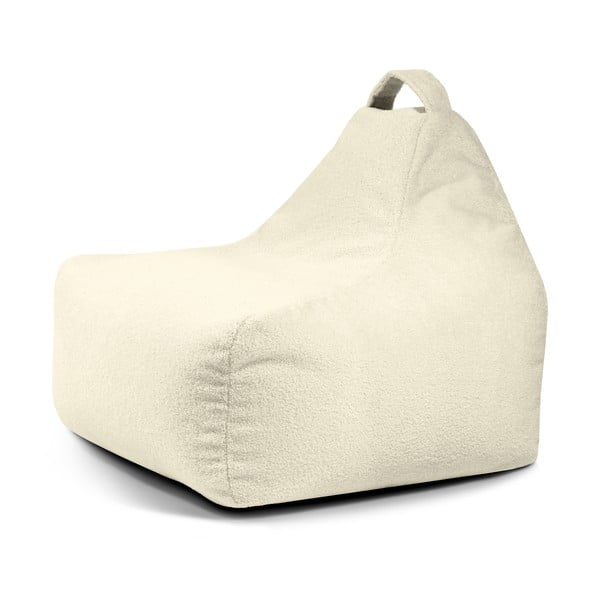 Krémový detský sedací vak z textílie buklé Game Amuse – SLOWDOWN