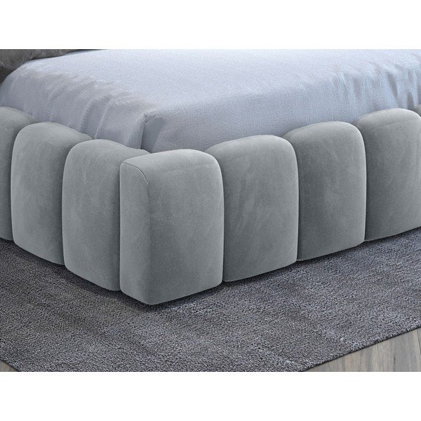 Svetlosivá čalúnená dvojlôžková posteľ s úložným priestorom s roštom 140x200 cm Lamica – ELTAP-image-4