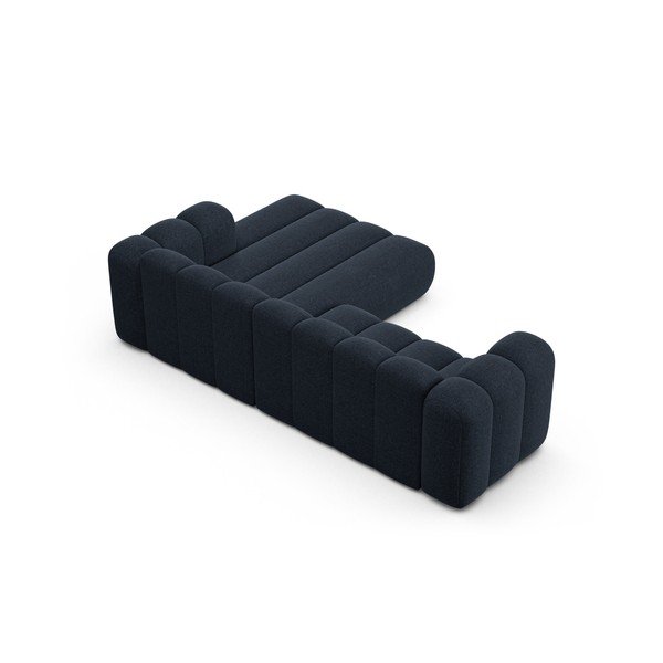 Tmavomodrá ženilková rohová pohovka (pravý roh/s leňoškou) Lupine – Micadoni -image-3