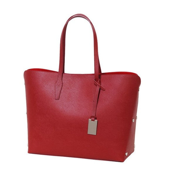Červená kabelka z pravej kože Andrea Cardone Eulalia