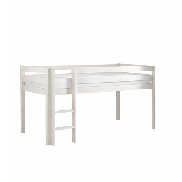 Biela vyvýšená detská posteľ z borovicového dreva 90x200 cm PINO – Vipack