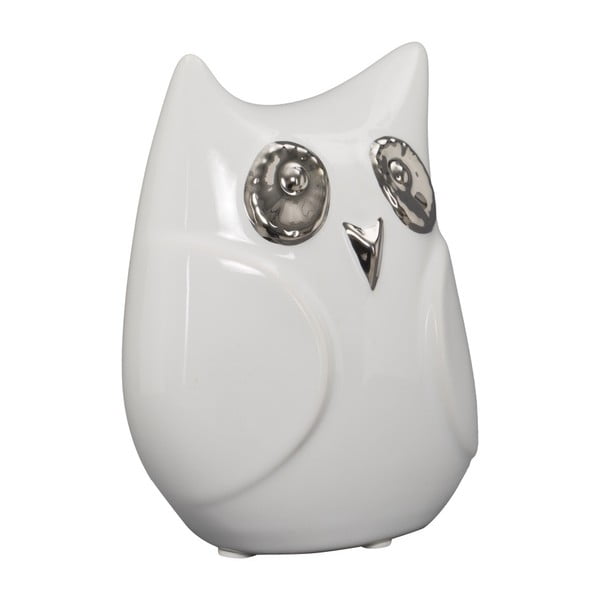 Biela keramická dekoratívna soška Mauro Ferretti Gufo Funny Owl, výška 13 cm