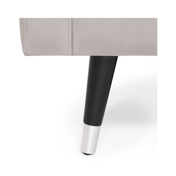 Svetlosivá trojmiestna pohovka s nohami v striebornej farbe Vivonita Meyer Velvet-image-3