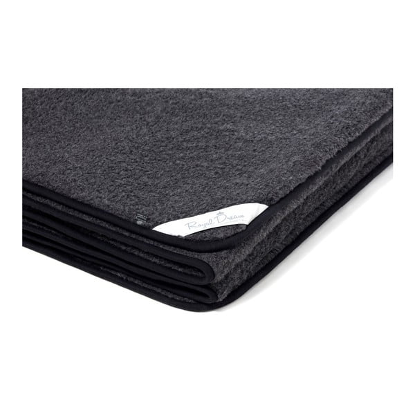 Čierna deka z merino vlny Royal Dream Merino Black, 90 × 200 cm