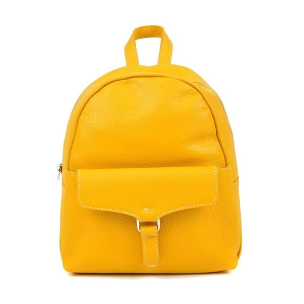 Žltý dámsky kožený batoh Isabella Rhea Mille