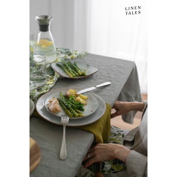 Ľanový obrus 140x140 cm Khaki – Linen Tales-image-1
