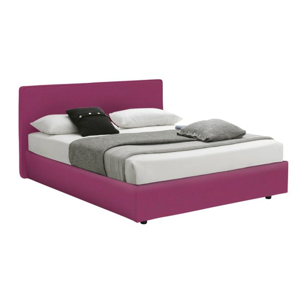 Ružová dvojlôžková posteľ s úložným priestorom a matracom 13Casa Ninfea, 160 x 200 cm