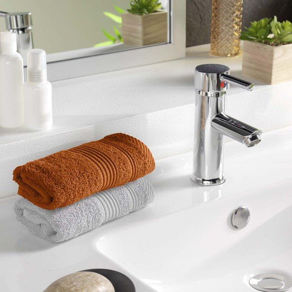 Froté bavlnený uterák v terakotovej farbe 30x50 cm Tendresse – douceur d'intérieur-image-1