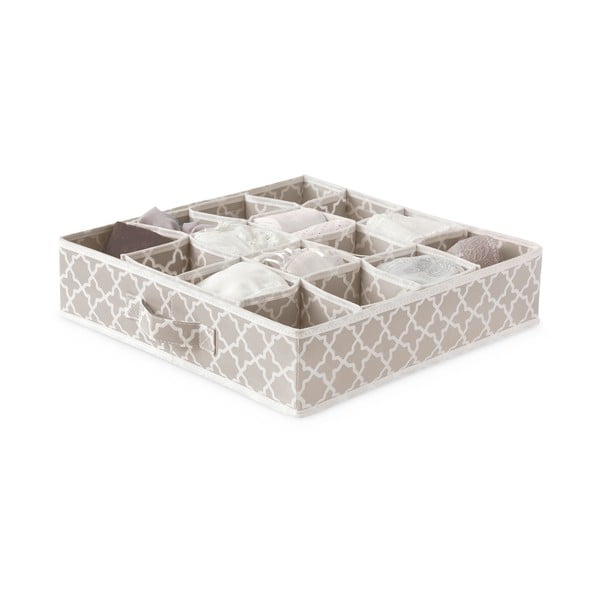 Béžový organizér do zásuvky so 16 priehradkami Compactor, 40 × 40 cm-image-2