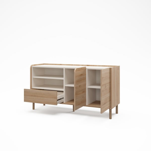 Komoda v dekore duba v prírodnej farbe 141x75,5x44 cm Monza – Marckeric-image-2