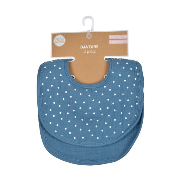 Modré mušelínové podbradníky v súprave 2 ks – Bébé Douceur-image-3