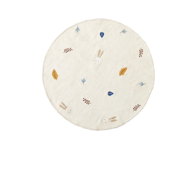 Krémový vlnený detský koberec ø 120 cm Yanil – Kave Home