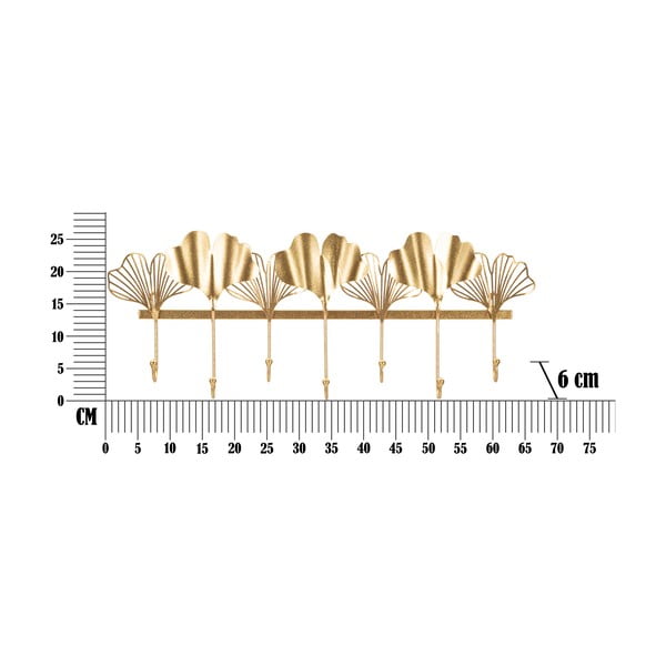 Nástenný vešiak v zlatej farbe Mauro Ferretti Leaves-image-2
