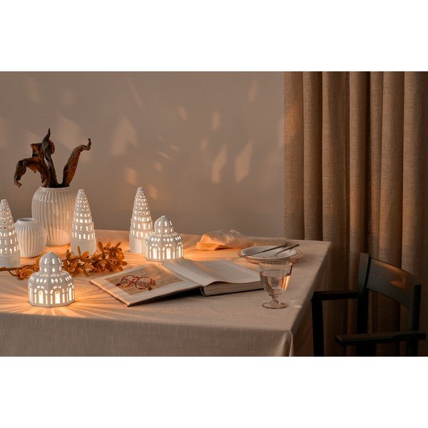 Biely keramický vianočný svietnik Kähler Design Lighthouse, ø 9 cm-image-1