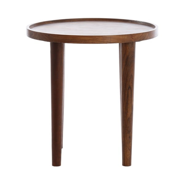 Okrúhly odkladací stolík z masívu akácie ø 49 cm Qiano – Light & Living-image-1