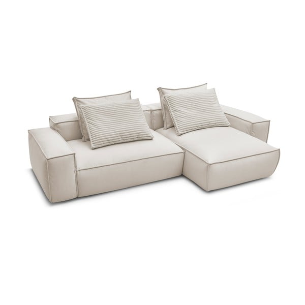 Béžová rohová pohovka z imitácie kože Boheme – Bobochic Paris-image-4