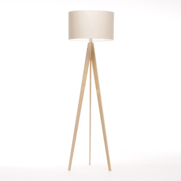Krémová stojacia lampa 4room Artist, prírodná breza, 150 cm